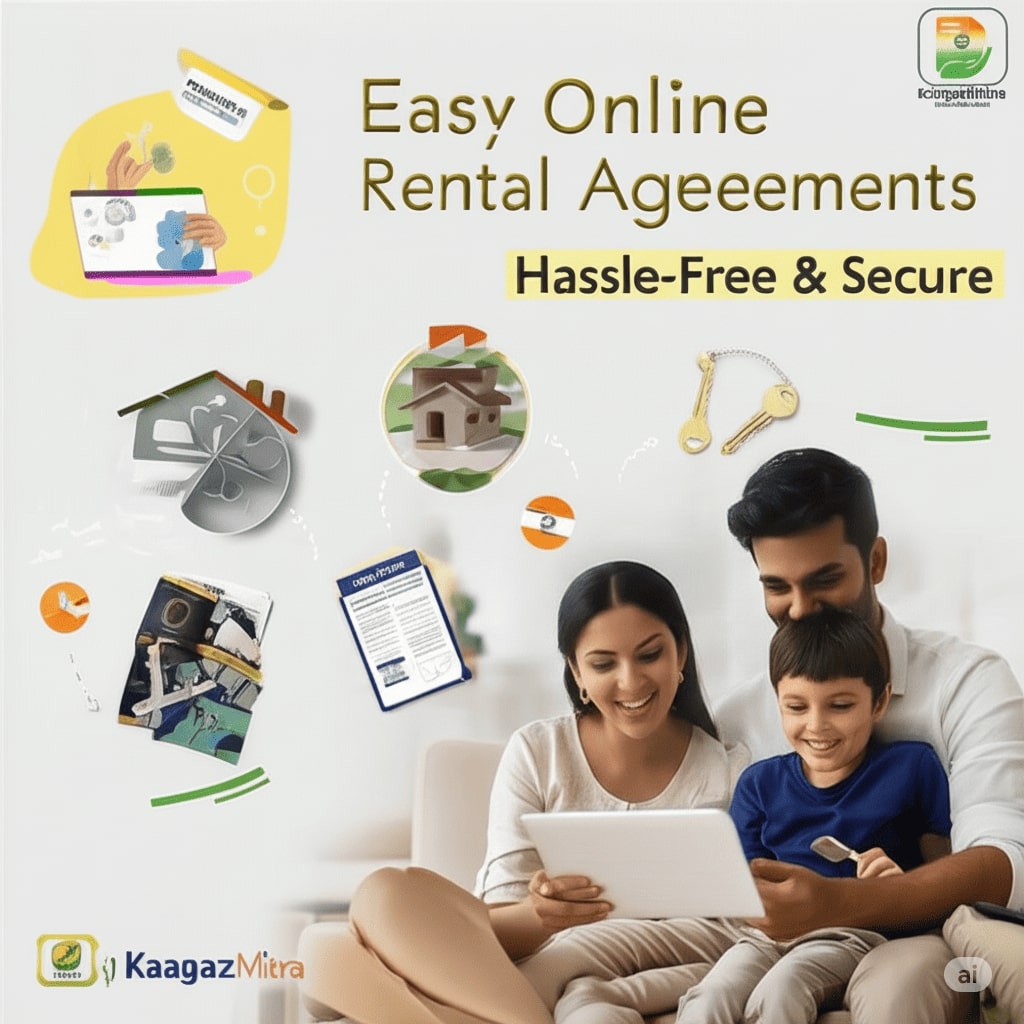 A landlord and tenant signing a rental agreement.